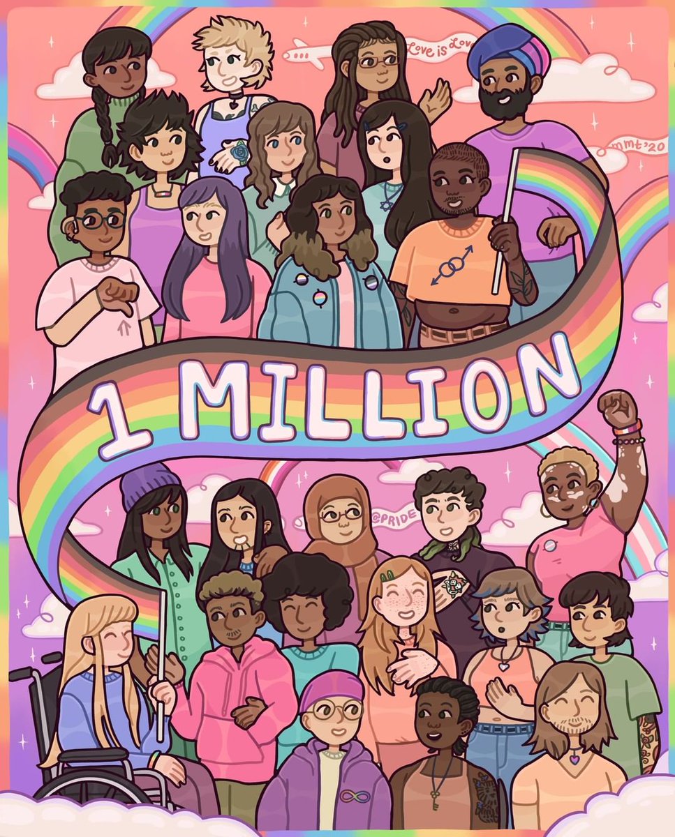 Every time someone follows us, another day is added to #PrideMonth. Help us hit one million followers before 2023! 🏳️‍🌈 #Pride #LGBTQ