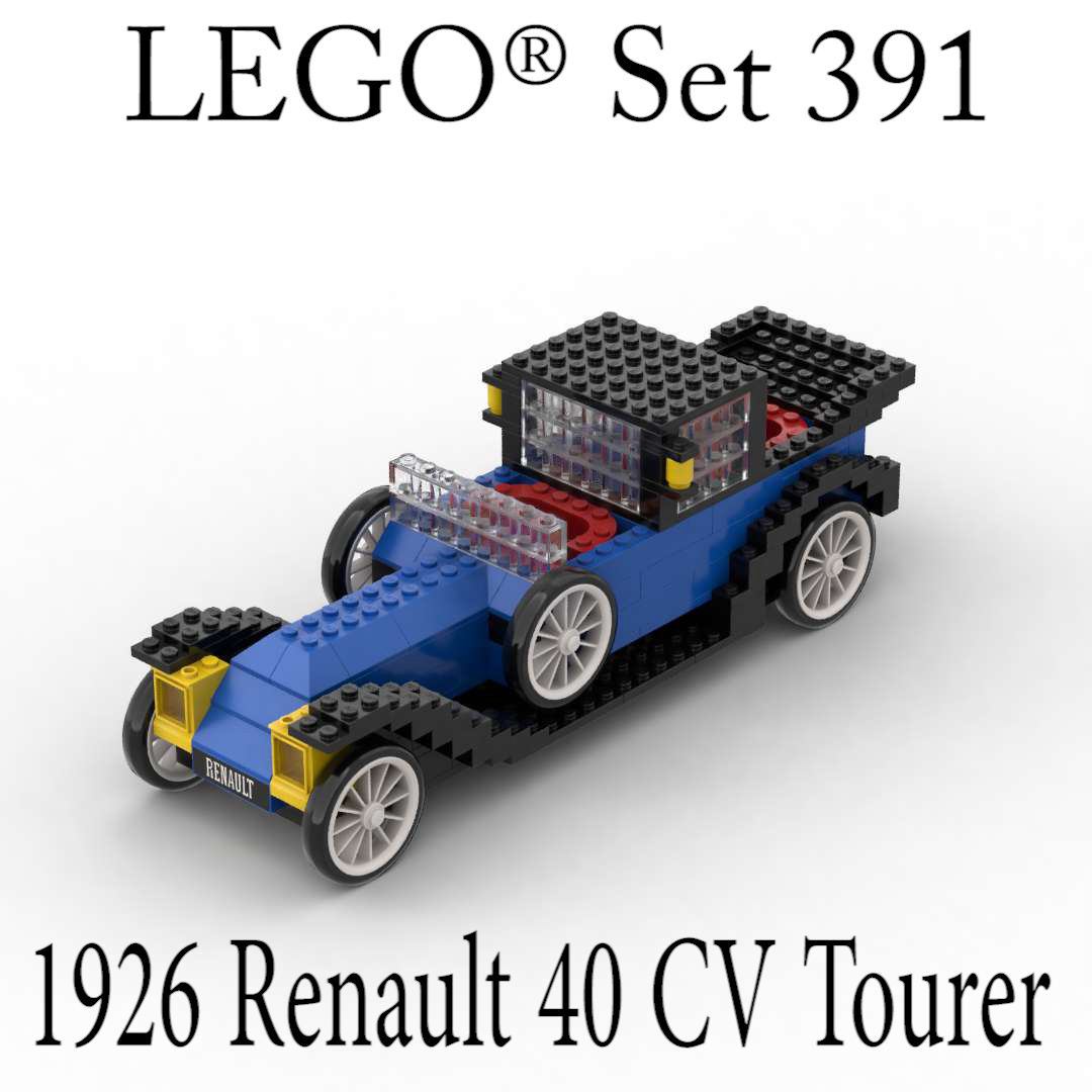 BrickFamBuilds's tweet photo. Go cruising in 1926 Renault 40 CV Tourer!  This famous car was popular in the late 1920's after a modified version of this broke land speed records.  Built as #LEGO® set 391, it was produced in 1975 with 236 pieces.
https://t.co/Sc5O1A9x9v
#LEGObuild https://t.co/EFfK3Sk8Uj