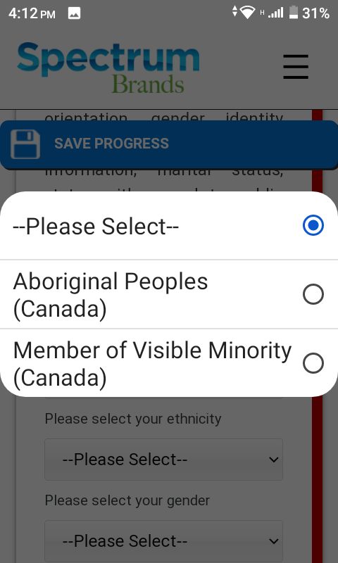 mustbe_mike's tweet photo. @Spectrum_Brands I was applying for a job and the ethnicity question was next. These were the only 2 options. Might need some HR or technological help as well.
@SECGov @FCC @FBI @NSAGov https://t.co/htA3vJcuWb