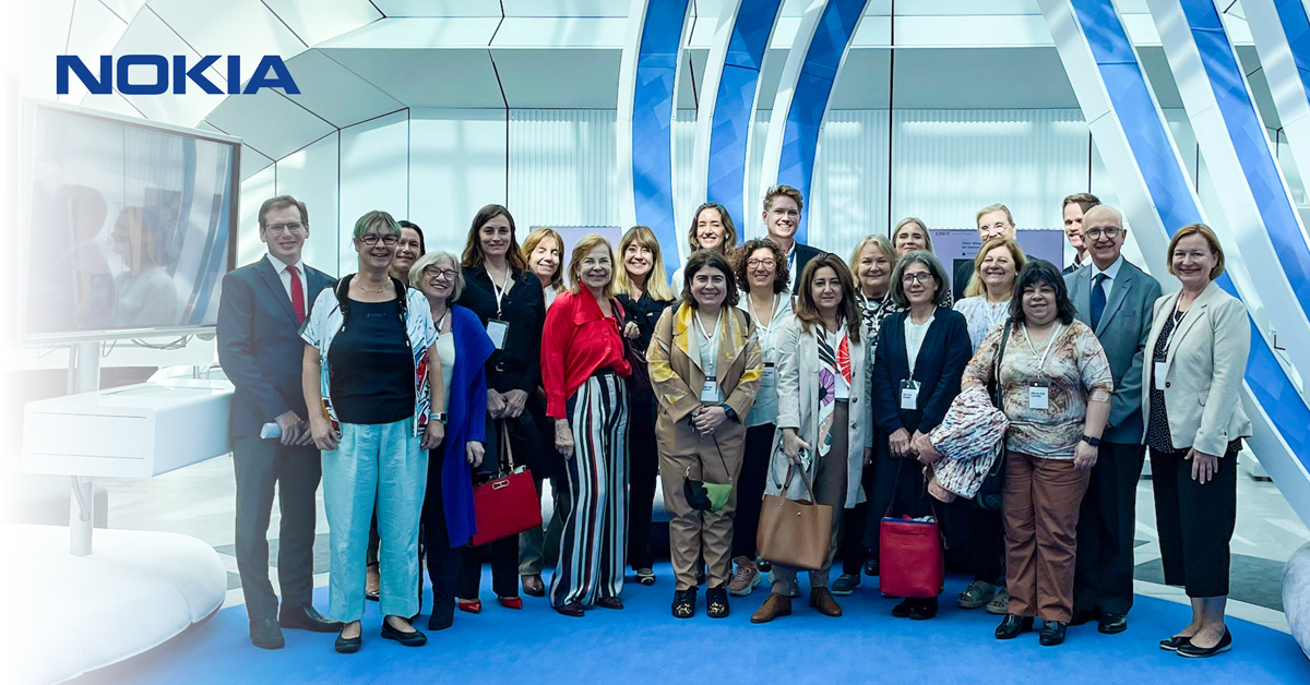 nokia's tweet photo. Sustainability and good governance is at the heart of Nokia. Today we welcomed Argentinian Iniciativa Pollera Pantalón delegation to exchange on the role of technology in improving lives and connecting the unconnected. https://t.co/LDoDosUYN5 #ESG #sustainability @iniciativapp https://t.co/1ZkuzgnMux