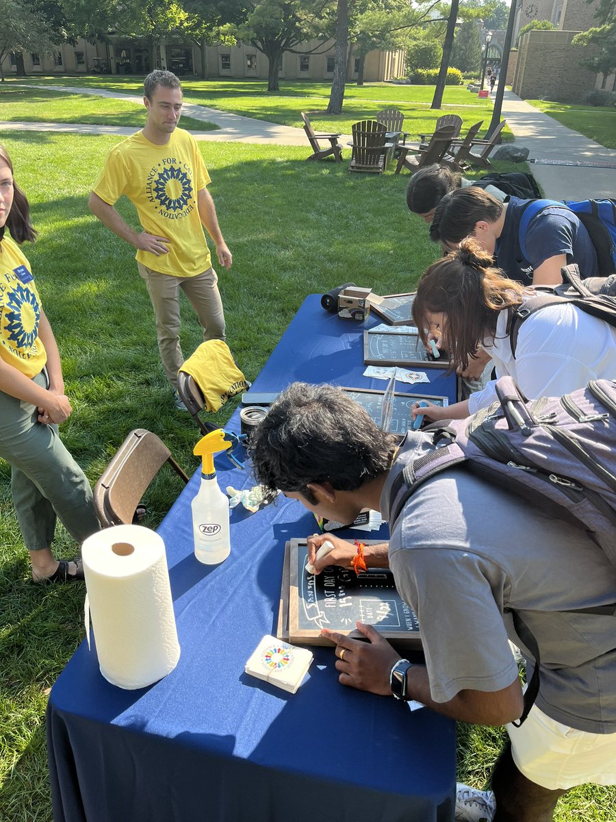 MikeatACE's tweet photo. Great morning celebrating the First Day of School @NotreDame! Best responses to, “What do you want to be when you get older?”

(1) Kind❤️
(2) Teacher👨‍🏫
(3) Taller 😂 https://t.co/9xwSGyZAg7