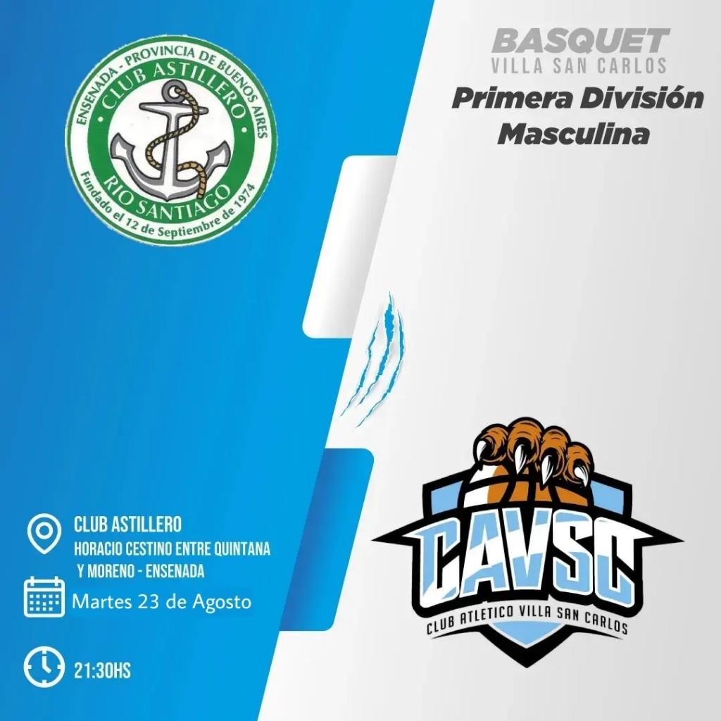 📆 En el día de hoy se jugará el siguiente partido:

⛹️‍♂️ Nuestra Primera División Masculina visitará a <a href="/BasquetCARS/">Club Astillero Básquet</a>

✅ ¡Los esperamos a todos para alentar a nuestras diferentes categorías!

💪 ¡Siempre poniendo todo para hacer crecer nuestra actividad y nuestro club!