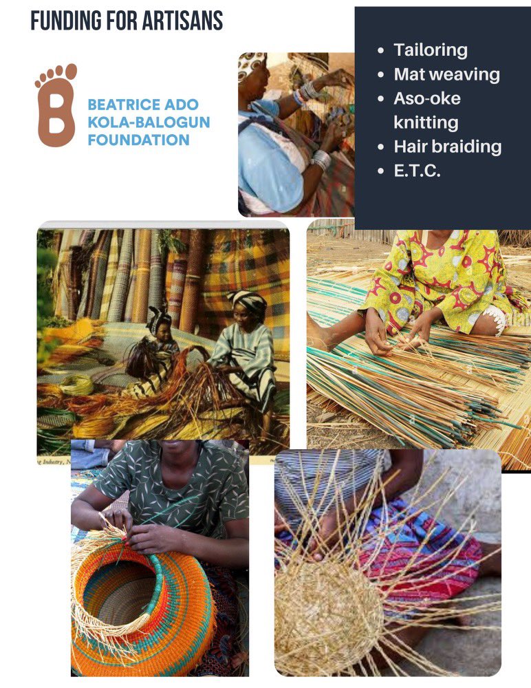 bakbfoundation's tweet photo. This year, we’ve gotten creative and partnered with Women Impacting Nigeria @womenimpactingnigeria to provide funding to widows who are artisans.

To encourage an artisan to visit  https://t.co/83oSbHdRXA https://t.co/XDhtX9dyoU