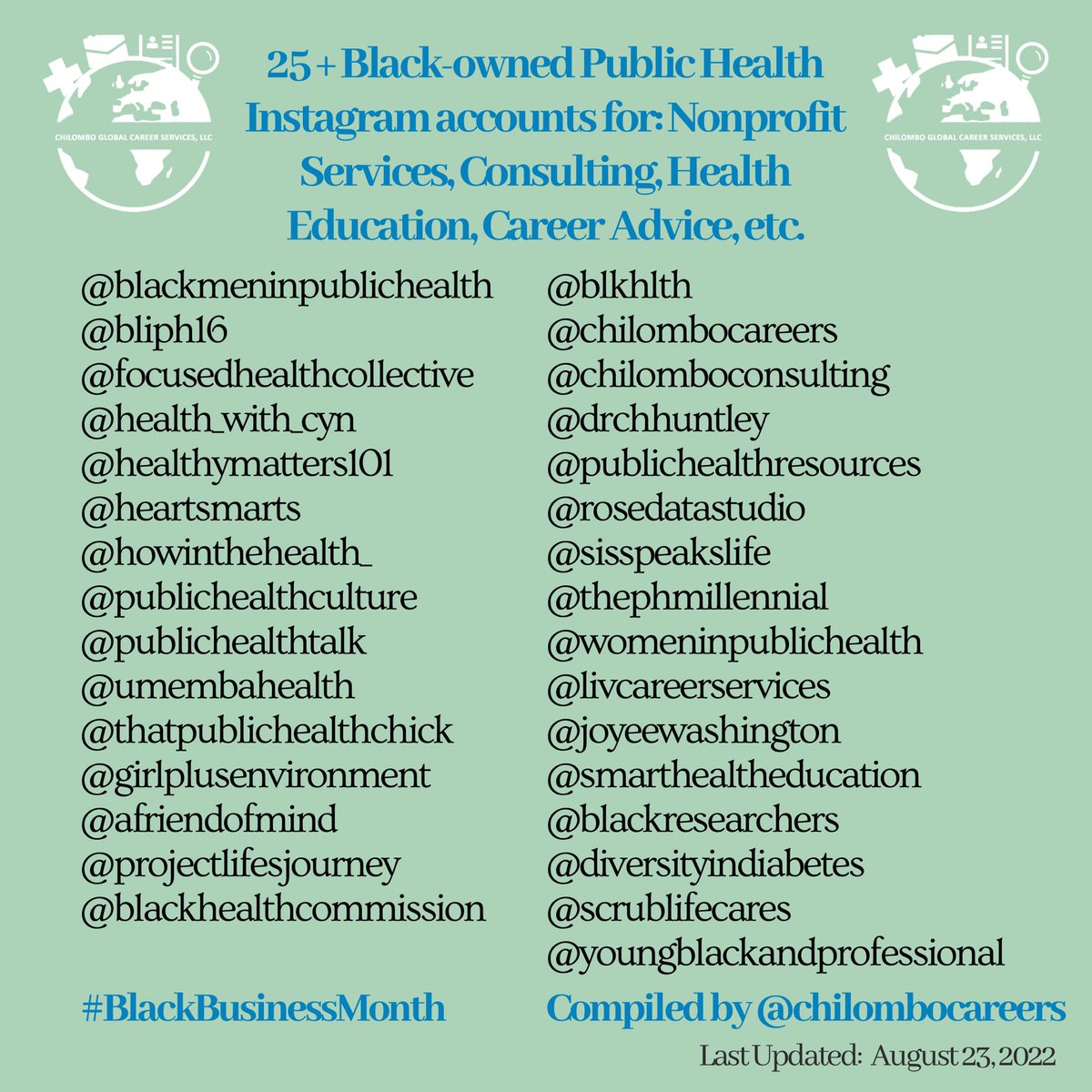 In honor of #BlackBusinessMonth here is an updated version of our Black #PublicHealth Business List!