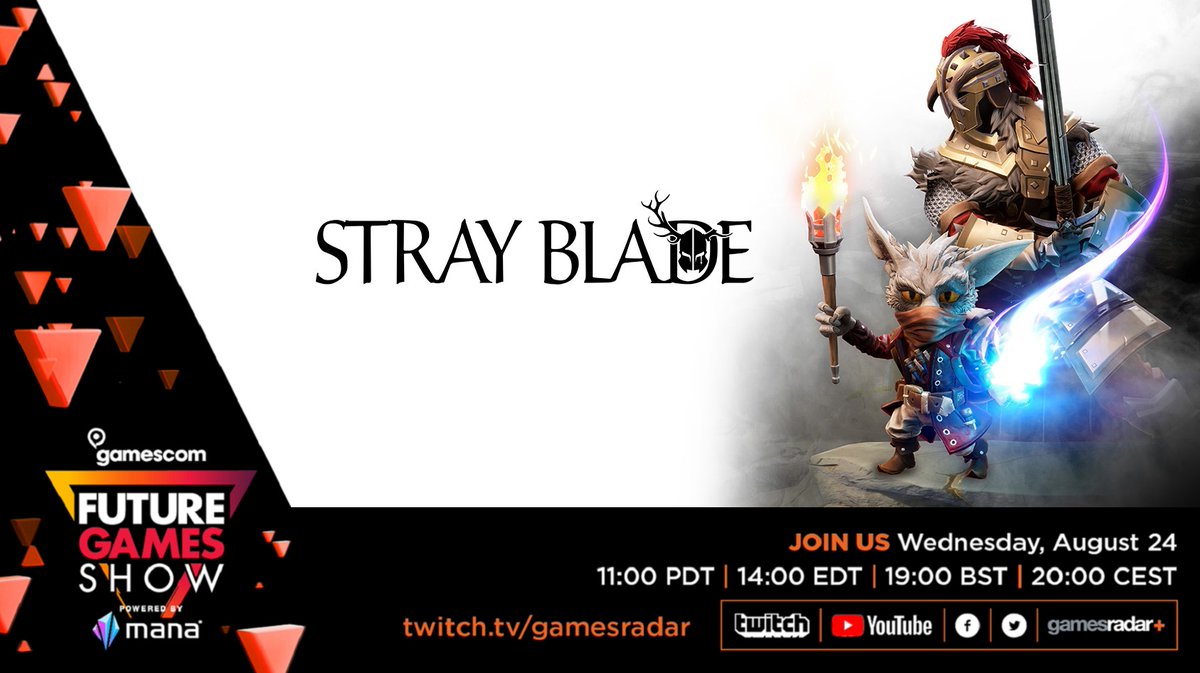 Stray Blade will be featured tomorrow during GamesRadar's Future Game Show!

Watch the new progression trailer to get insight on what to expect in Stray Blade.

Wednesday, August 24 at 11 AM PDT / 2 PM EDT / 7 PM BST / 8 PM CEST

Stream: 505.games/SBFGS

#StrayBlade
