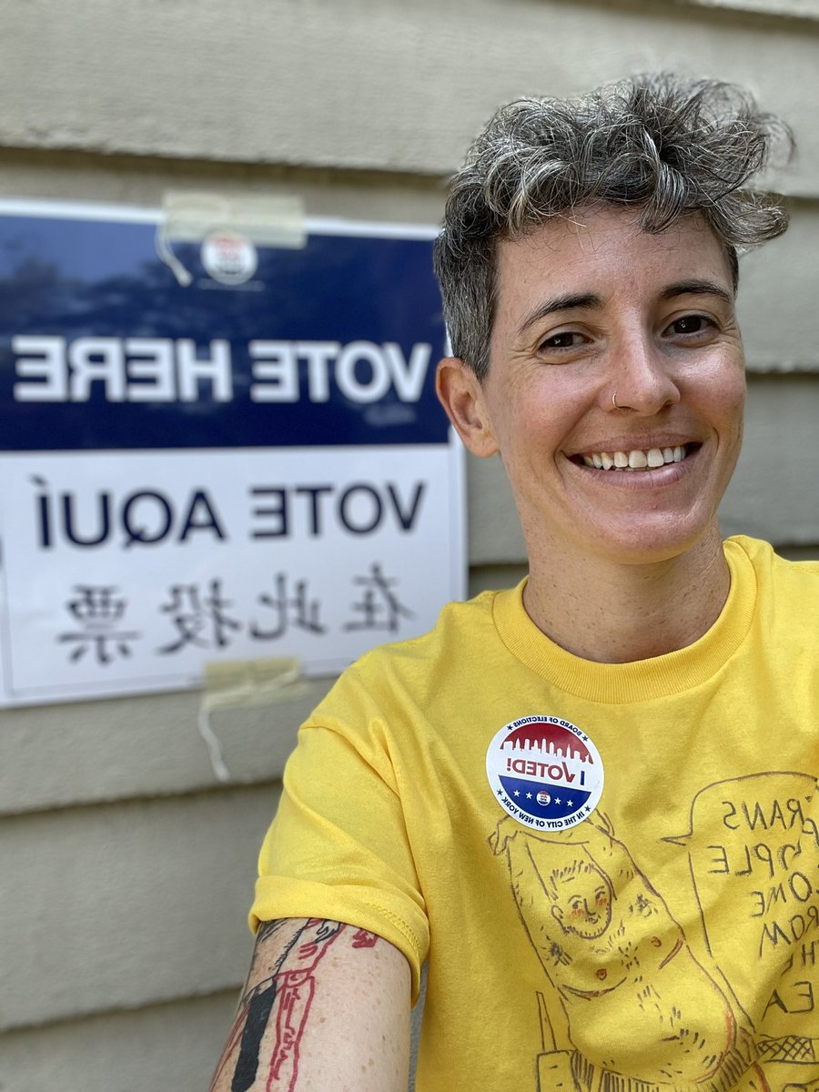 …aaaand we’re voting! again!

✅ <a href="/yuhline/">Yuh-Line Niou</a> for Congress NY-10
✅ <a href="/agounardes/">Andrew Gounardes</a> for State Senate SD-26

I was the 60th voter at my poll site today. go vote &amp; appreciate a poll worker today! ♥️