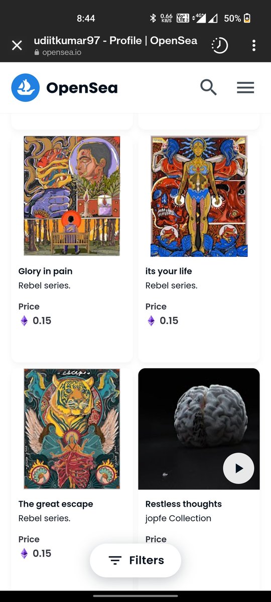 Never thought this could happen to me. 
Someone is using ny name and my art on <a href="/opensea/">OpenSea</a> . 
A friend just sent an NFT to the wrong person because of this.

Here :
opensea.io/udiitkumar97

Could you please report this account on <a href="/opensea/">OpenSea</a> ?  Will be of great help. 

#opensea #NFTs