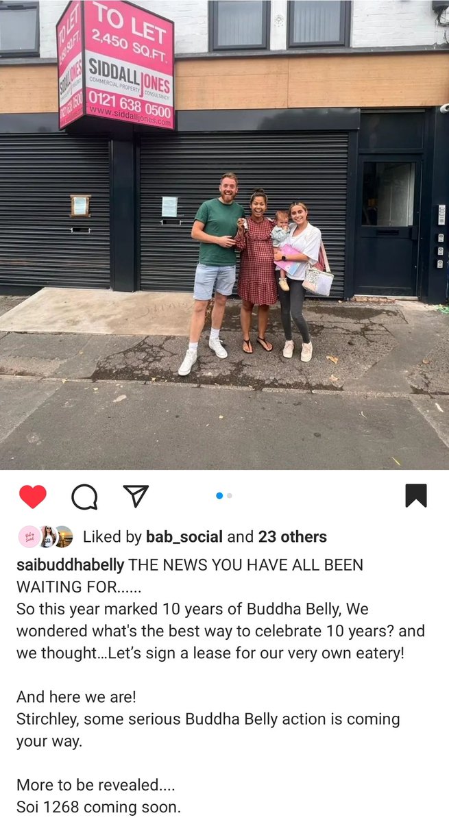 Bababouttown's tweet image. And here we go...
Welcome to Stirchley BUDDHA BELLY!
Chuffed to bits for them, was hard keeping quiet for a while 🤣

@SaiBuddhaBelly 
Soi 1268 coming soon