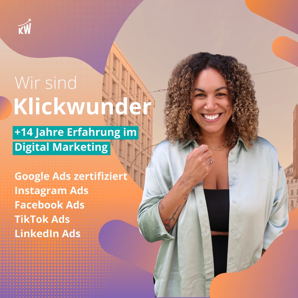 klickwunder's tweet photo. Ihr braucht Hilfe bei der Performance eurer Ads? Wir sind Klickwunder und mit über 14 Jahre Erfahrung im Digital Marketing helfen wir euch dabei eure Ads zu optimieren 🙌

#GoogleAds
#InstagramAds
#TikTokAds 
#LinkedInAds

Kontaktiert uns, wenn wir euer Interesse geweckt haben 🚀 https://t.co/Hq6pKFtoMw