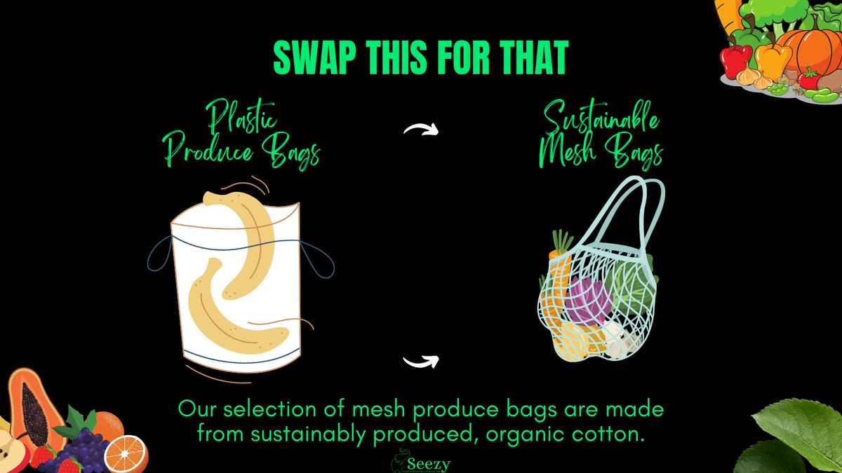 EcoSeezy's tweet photo. A plastic bag has an average "working life" of 15 minutes. An easy cost effective way to keep plastic out of our homes &amp; landfills is to bring a reusable mesh bag to the grocery store for produce instead of using single-use plastic bags at grocery stores #Sustainablelivingtips https://t.co/Ixa5tIjqcL