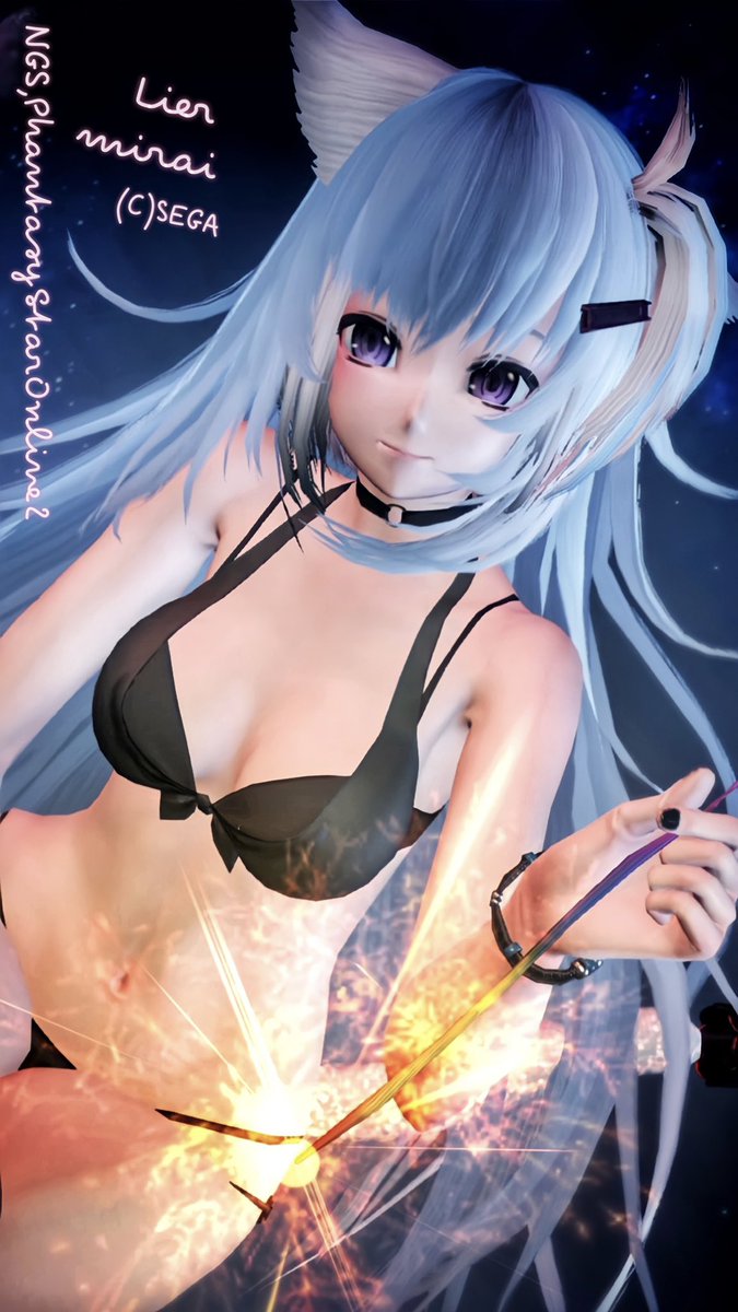 Lier_ship4's tweet photo. 「 夏の終わりの花火 」

#メンテの日なのでssを貼る 
#PSO2NGS 
#PSO2NGS_SS https://t.co/KKNRxLQmIB