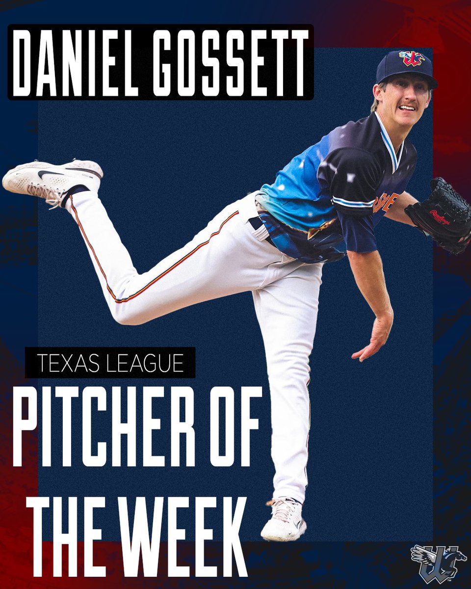 Congratulations to Daniel Gossett on being named Texas League Pitcher of the Week!