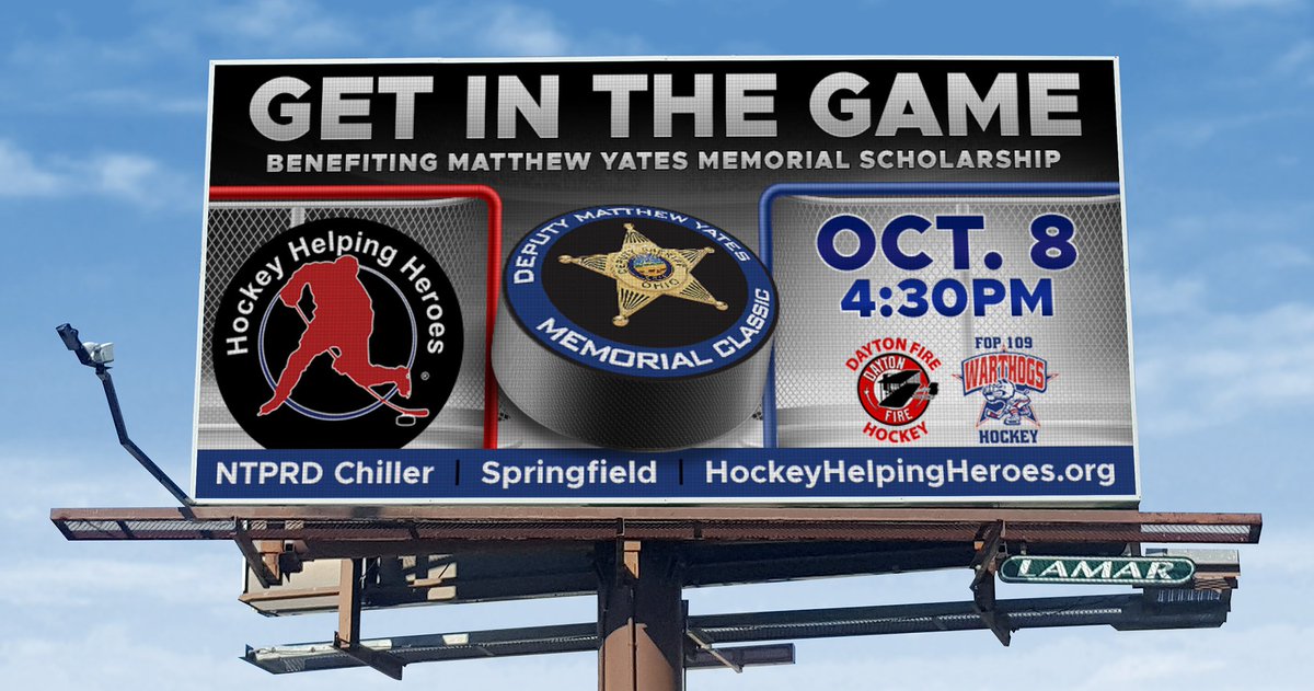 Great event scheduled for Oct 8 at <a href="/ntprdChiller/">NTPRD Chiller</a> to honor the life and sacrifice of Deputy Matthew Yates.  #HockeyHelpingHeroes