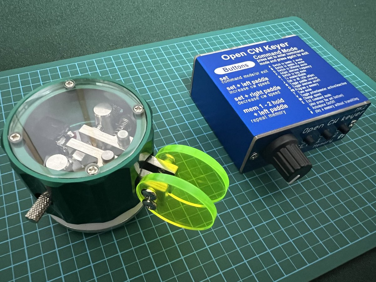 CW キーヤー 2アマ ㊗️合格記念 小型横ぶれ電鍵「CIR-45D」とキーヤー「Open CW