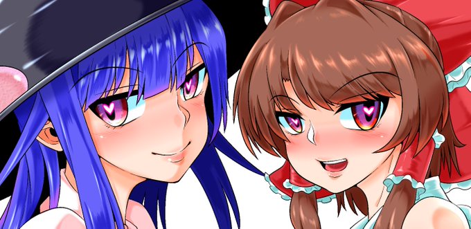 この天子と霊夢の顔すき 