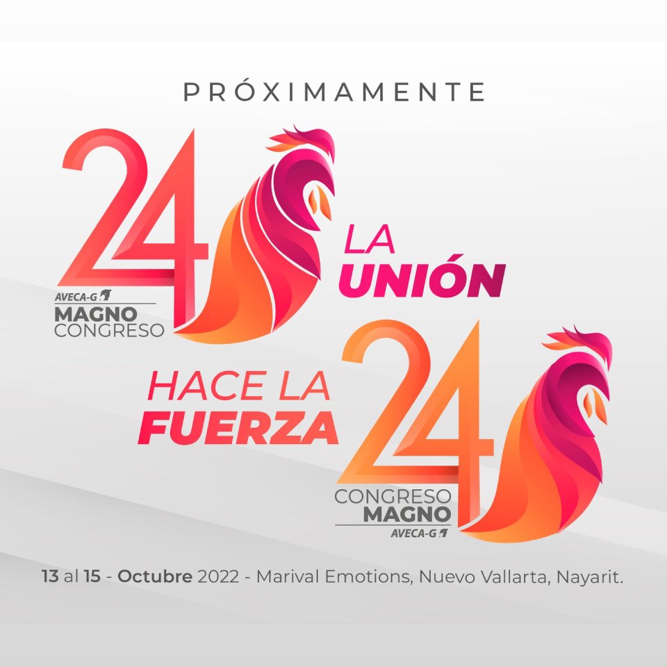 anecaac's tweet photo. Próximamente el 24 Magno Congreso AVECA-G, del 13 al 15 de octubre de 2022, en Nuevo Vallarta, Nayarit.
.
.
.
.
#AvecaG #ANECA #avicultura https://t.co/qgTteMj2xI
