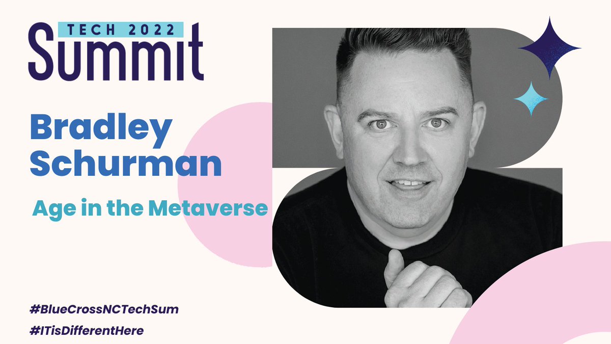 BlueCrossNC's tweet photo. Did you know tech like #metaverse can help find efficiencies in the #healthcare system? Demographic futurist &amp; author @bradleyschurman is sharing his expert thoughts at #BlueCrossNCTechSum https://t.co/Nd9egJSLbG