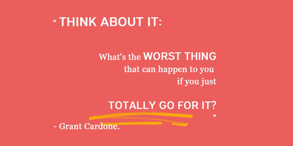DigitalU_'s tweet image. “Think about it: What's the worst thing that can happen to you if you just totally go for it?”- Grant Cardone. 

These difficult times are the perfect chance to take risks you never would! Try something new and join us at next year's Digital U to learn all new skills!