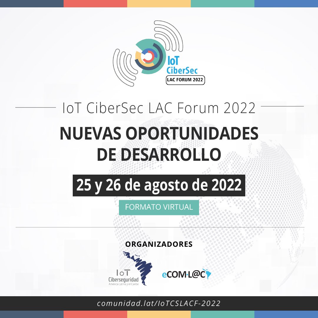 patoalba_iot's tweet photo. Voy a estar conversando junto a un panel de lujo en el IoT CiberSec LAC Forum sobre "Tendencias en el Mercado de IoT en LAC", representando a @CAIoTAr1.

Link a la pagina del evento ➡️ https://t.co/pn37dwJA2U

¡Los espero! 💪 https://t.co/OXLuyOvw8r