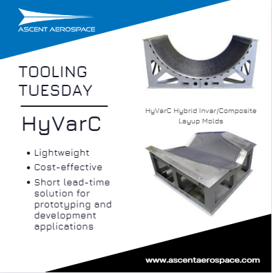 AscentAerospace's tweet photo. Flexible. Reliable. Lightweight. All are characteristics of the patented HyVarC® tool created by #AscentAerospace. Contact us today to see if HyVarC® is the right tooling solution for you: info@ascentaerospace.com. #NationalCompositesWeek #PeoplePlanetComposites #ToolingTuesday https://t.co/vIlUs4Fap2