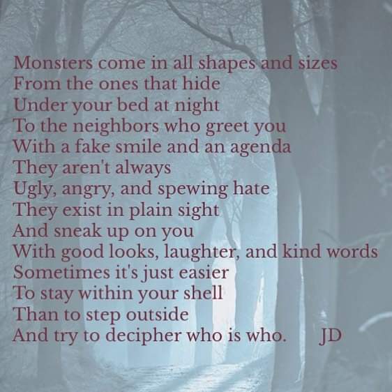 Josamey44's tweet photo. *In Plain Sight* 
A #TotalRepostTuesday for @alwayssnacking
The original was for a #monsters writing prompt 

#ShortStory #SpilledInk #Words #WordArt  #JosameysWords #JD https://t.co/r71uJUBdey