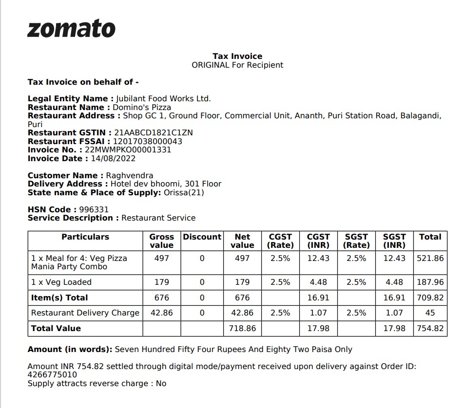PragyaAwasthi16's tweet image. I ordered pizza from #dominospizza in Puri, Odisa on 14th Aug using #Zomato however Dominos failed to deliver the pizza. Now it's been 10 days and neither @zomato nor @dominos_india has taken any action. #poor_service