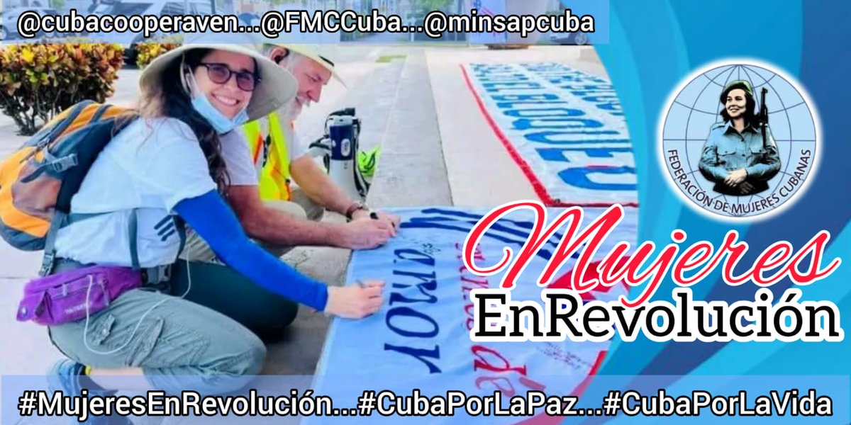 La mujer cubana,bastión de la Revolución. #MujeresEnRevolución #CubaPorLaPaz #CubaPorLaVida <a href="/cubacooperaven/">Brigada Médica Cubana en Venezuela</a> <a href="/minsapcuba/">Ministerio de Salud Pública de Cuba</a> <a href="/FMC_Cuba/">FMC de Cuba</a> <a href="/DcMedica/">Misión Médica Cubana en el Distrito Capital</a>