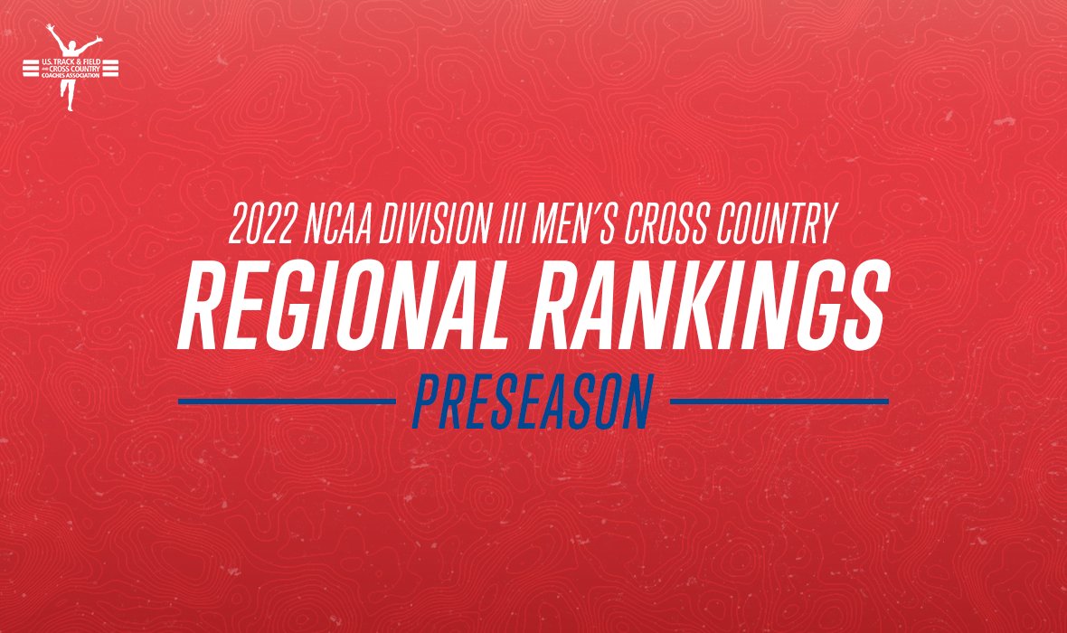 USTFCCCA's tweet photo. Here is the preseason edition of the @NCAADIII Men's Cross Country Regional Rankings for the 2022 season!

Eight of the 10 regional champions from 2021 retain their spots to begin the approaching season.

https://t.co/j6KIHbDzaV https://t.co/DcYXgwKi3y