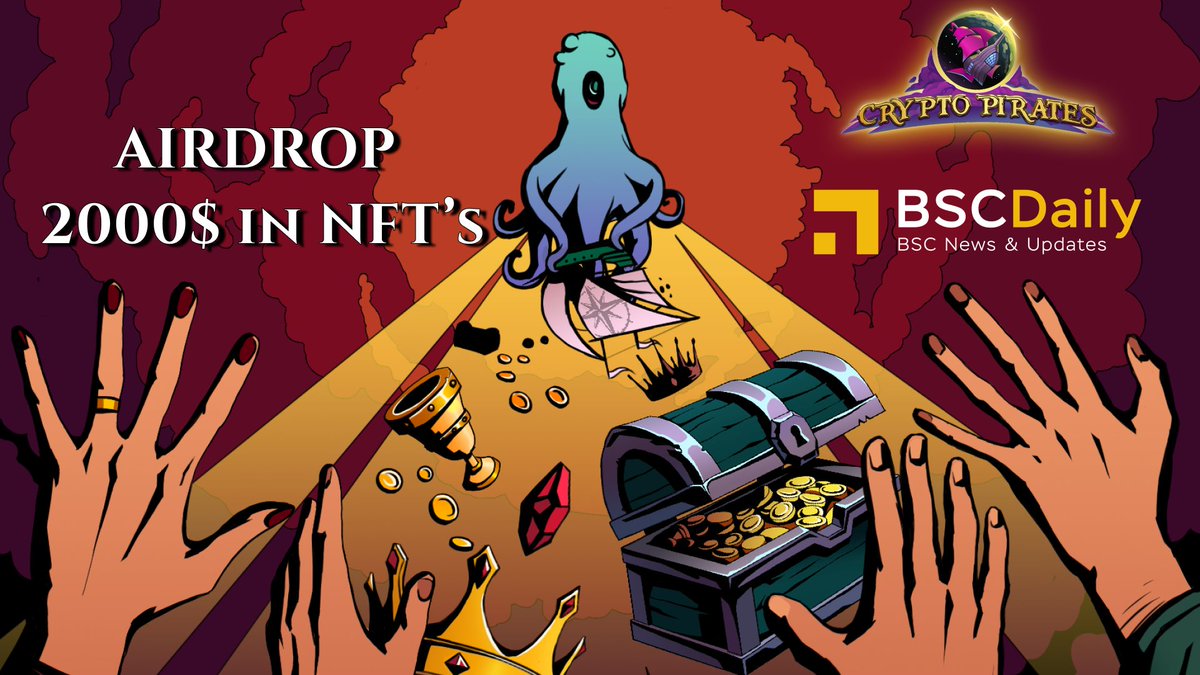 bsc_daily's tweet photo. 🔥 $2,000 NFT Airdrop Event BSC Daily X @_Crypto_Pirates 🔥

🎉 In celebration of the Crypto Pirates release, @_Crypto_Pirates will hold a 💰 $2,000 worth NFT Airdrop Event for 50 lucky winners!

🚀 JOIN NOW: https://t.co/ulYRvTxf9o

#giveaway #airdrop https://t.co/tIispaCiCR