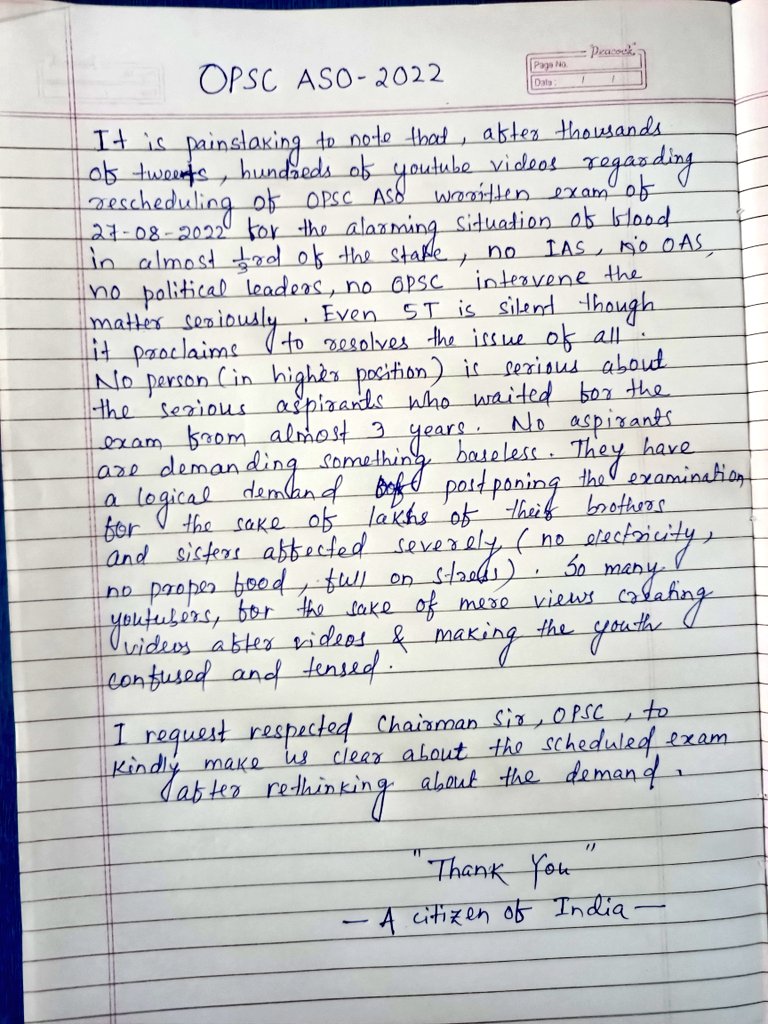 AnanyaKumar111's tweet photo. I found this letter from one of my close friends. It is really painful. #OPSC #ASO @satyajitips88 @Naveen_Odisha @MoSarkar5T @odishabhaskar  
@narendramodi @PradeepJenaIAS https://t.co/RcMoWf2qfv