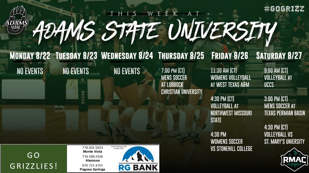 ASUGrizzlies's tweet photo. Who's ready for some Grizzly action? ASU Athletes in @ASUGrizzWSoccer @VolleyballAdams and @asumenssoccer open up the regular season this week! Men's Soccer is in Texas, Women's Soccer is at a neutral site game Friday and home Sunday while Volleyball is in Texas #GoGrizz https://t.co/ypQzBZ5Ad5