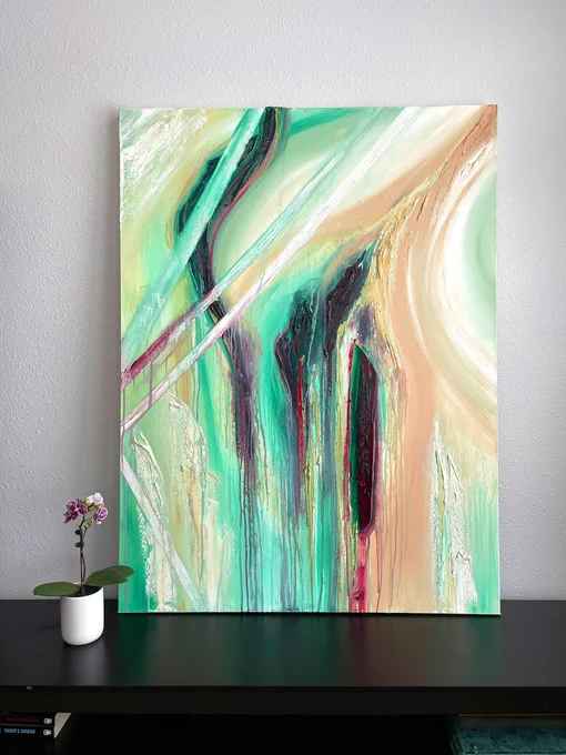 "Growth" and "Divorce" two painting series from 2021 