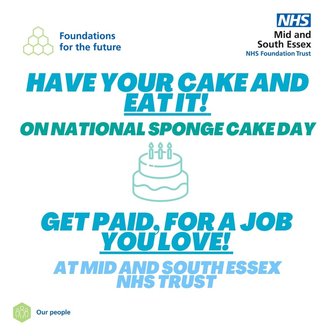 Happy #SpongeCakeDay! If you're hungry for a new role or you crave a new challenge - why not check out our vacancies here at @MSEHospitals - you may find an opportunity you never knew you kneaded! mse.nhs.uk/current-vacanc…