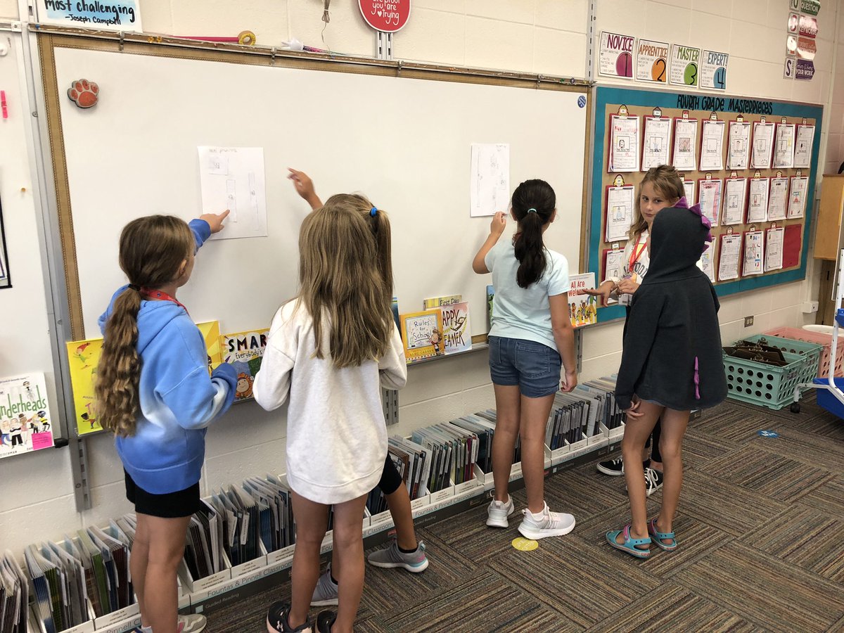 MrsKunkel2002's tweet photo. Ss took a gallery walk in Math today to see how others thought about area! We are #BetterTogetherD95 when we learn from one another! #FoxFamily 🦊💙🦊 https://t.co/wJ9yt7BraT