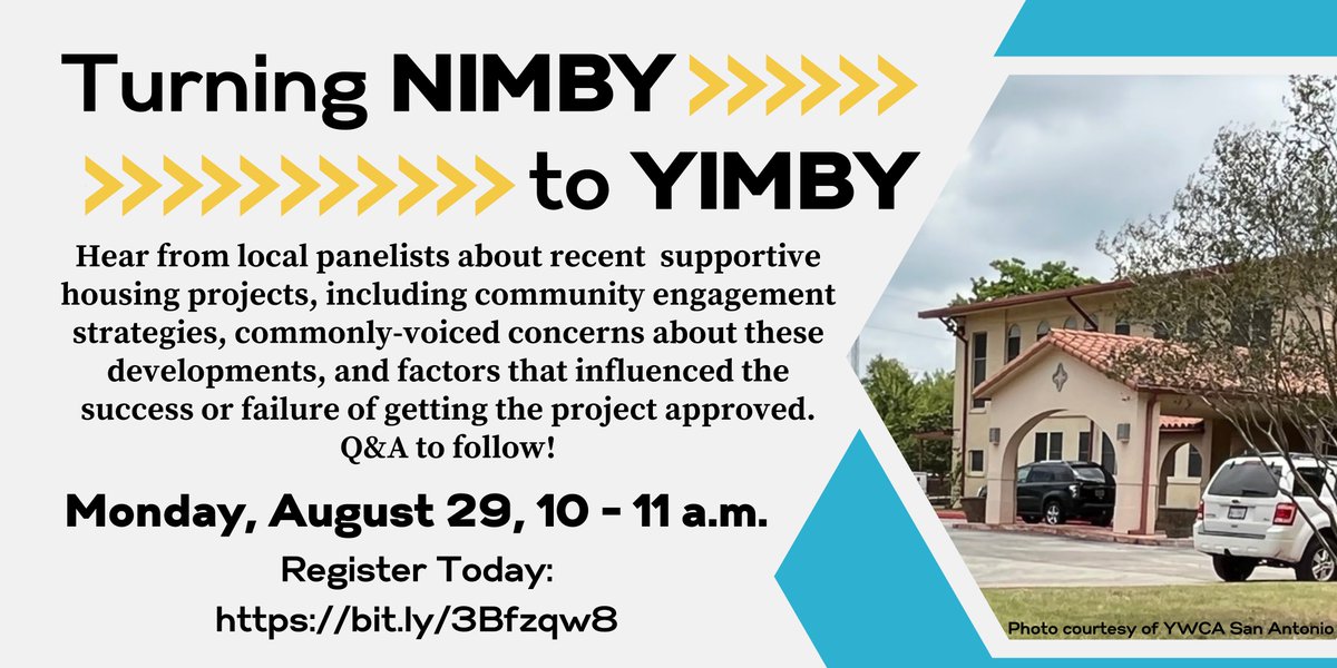 Let’s talk supportive housing in San Antonio! Join us on 8/29 to hear local providers talk about successes, challenges, and community engagement. Register now: lisc-org.zoom.us/webinar/regist…