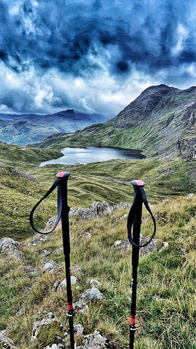 STTA_thepod's tweet photo. Behind the trekking poles.... a view over Stickle tarn in the Lake District.

#hiking #hikers #wildcamping #lakedistrict #wainwrights #summittotalkabout https://t.co/fvUdYvD9xt