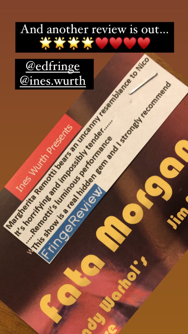 MargheRem's tweet photo. Hey fringe people! Tomorrow we’re gonna have a 2-4-1 promotion to see my show at @ThePleasance #lammermuir @edfringe #edfringe #thepleasence #fatamorgana https://t.co/K4AjuRdEaT