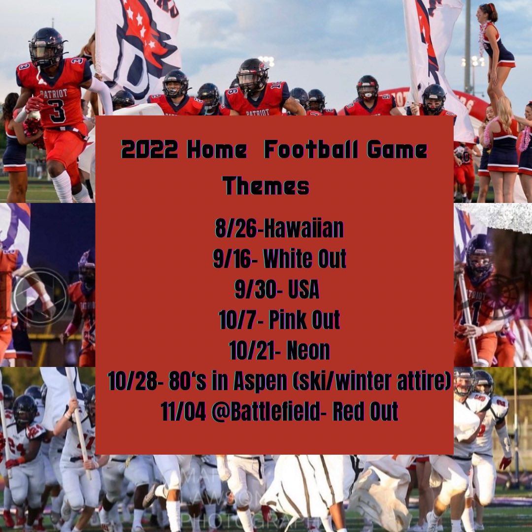 🚨THEMES FOR FNL HOME GAMES THIS YEAR! LETS GO PIONEERS!!!!!🚨