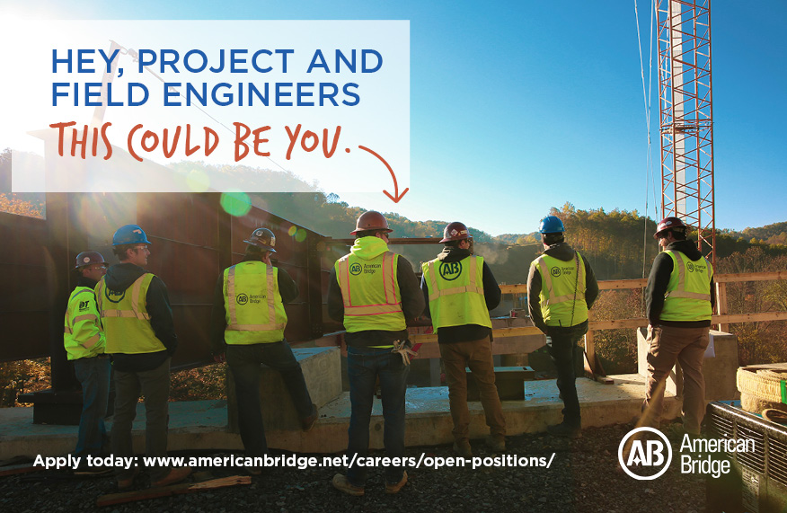 AmericanBridge's tweet photo. ✔️ Civil Engineering or Construction Management Degree?
✔️ Desire to work in the civil industry on major construction projects?
✔️ Experience with AutoCAD and Bluebeam?
➡️ Apply now for a Project or Field Engineer role at American Bridge: https://t.co/H4utqSg6rJ 
#werehiring https://t.co/9kpkYdZqyj
