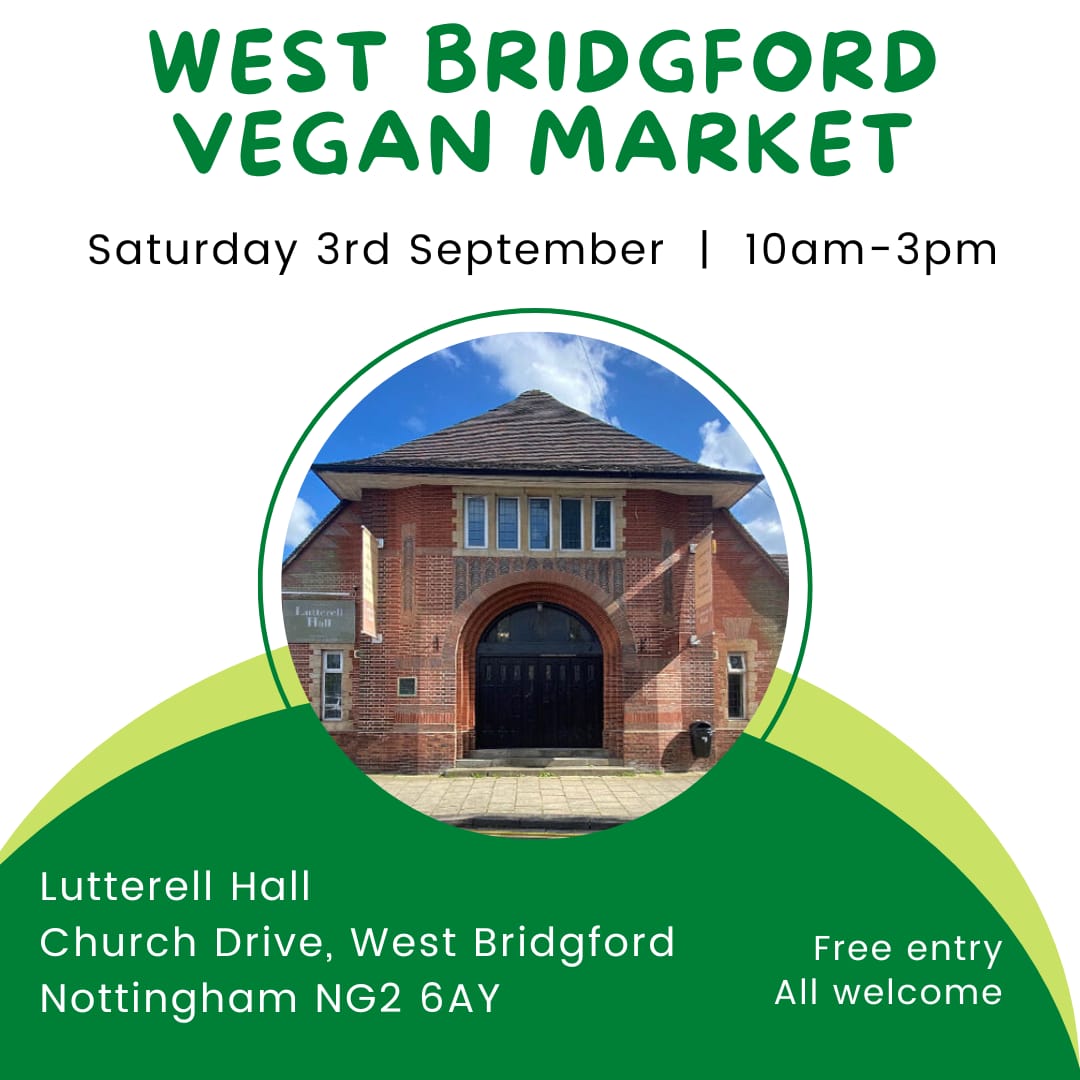 RainbowMonkeyEv's tweet photo. West Bridgford Vegan Market is monthly from September! First Saturday of every month! Join us and find your favourites and discover new vegan traders too! #westbridgford #nottinghamvegans https://t.co/mBcG1OERnu