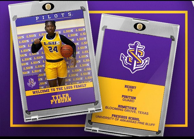 Women’s Basketball is excited to welcome Tyler Pyburn to the program! Tyler is a transfer guard from Arkansas Pine Bluff with two years of eligibility remaining. #LSUSWBB #AnchorUp 💜💜