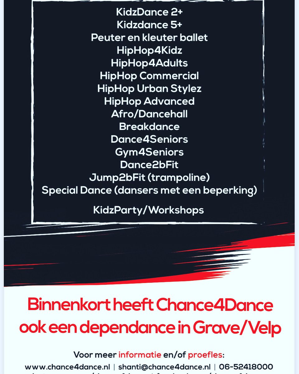 chance4dance's tweet photo. Vanaf 5 september beginnen we weer met het nieuwe seizoen 2022-2023!

 Voor meer Info en proefles:

https://t.co/iJwqvl0Z9n
Shanti@chance4dance.nl

#cuijk #landvancuijk #dansen#dans https://t.co/Ywr225MB4i