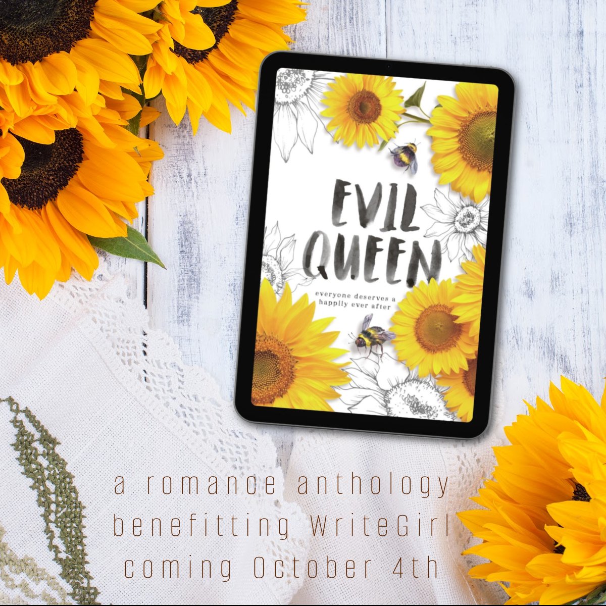 SweetKatieNerd's tweet photo. Someone pinch me! 
Is my life even real right now?
Kat is finally coming to life!!!!

🌻🌻COVER REVEAL🌻🌻
EVIL QUEEN: A Charity Anthology is coming October 4!

#PreOrderHere : https://t.co/bJSLXTRAXz
Free in KU

#writersoftwitter #AuthorsOfTwitter #evilqueenanthology https://t.co/9TDw8TsLb7
