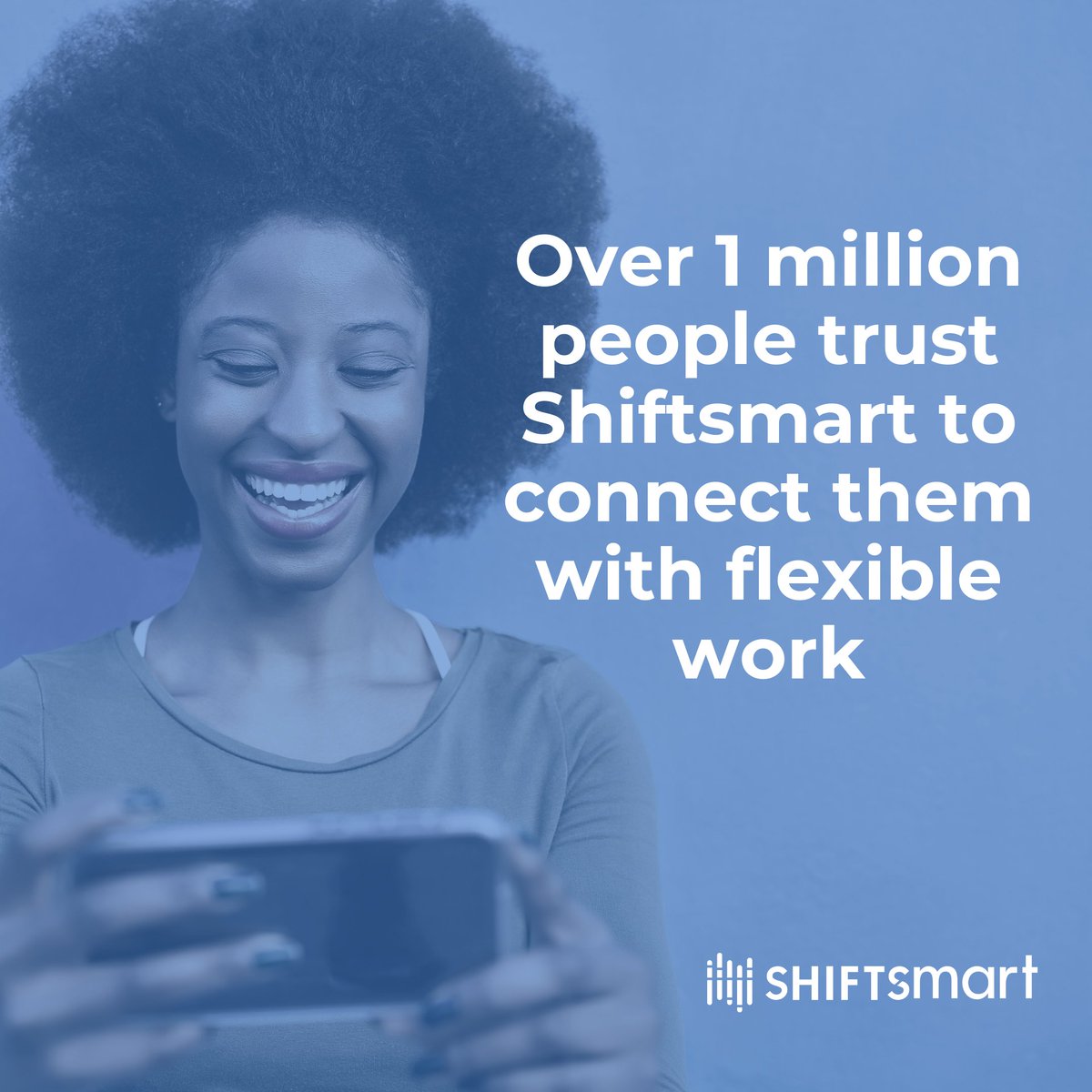 The Shiftsmart app empowers you to take control of your work schedule 💪

Join over 1 million workers who choose when and where to work, get paid in days, and discover new opportunities as soon as today: shiftsmart.com/workers