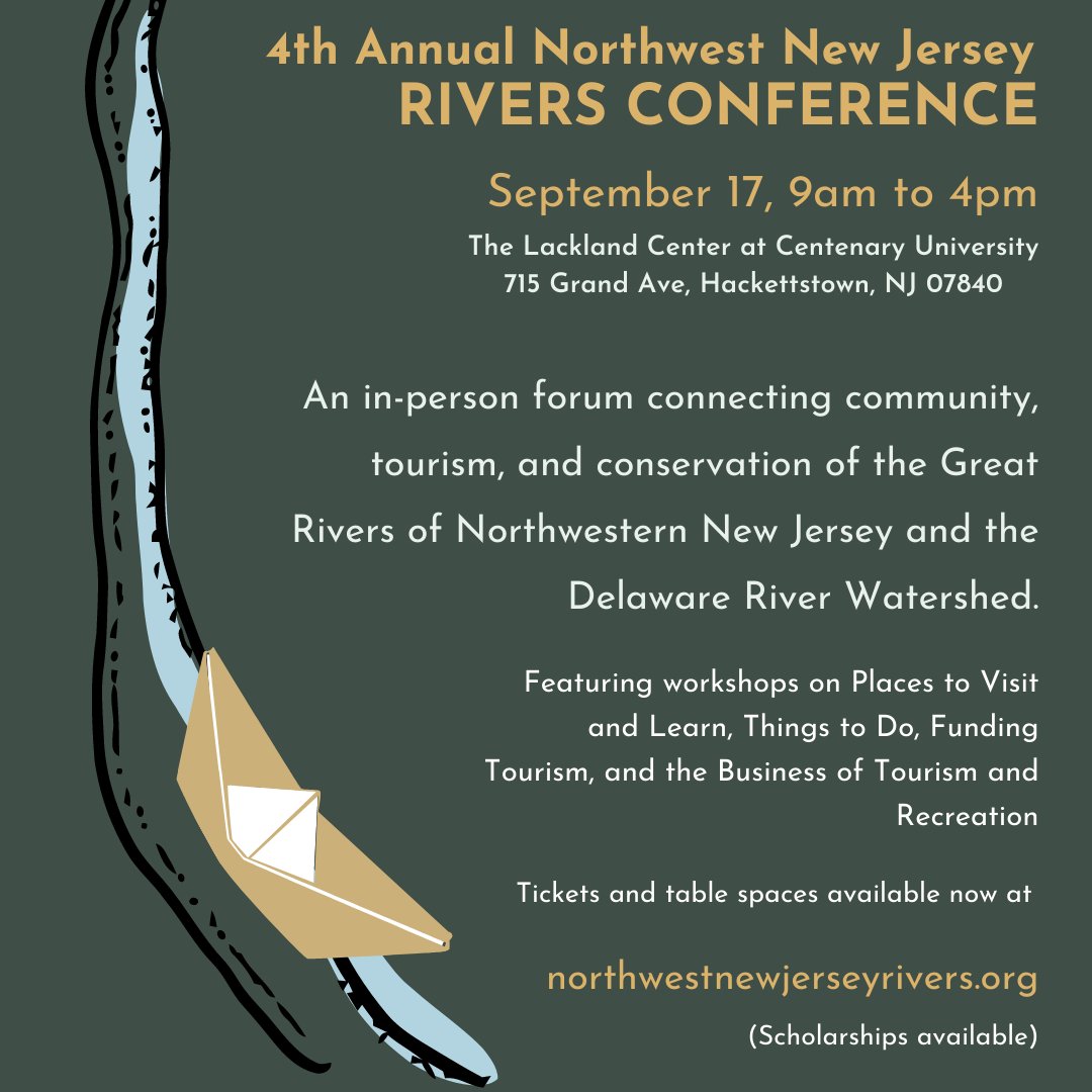 tlcnj's tweet photo. The NWNJ Rivers Conference returns to the Lackland Center @Centenary_NJ on 9/17! Discover new things to do, places to visit, stay, and learn, as well as new developments in tourism and environmentalism. Get your tickets now at https://t.co/ISpww8ULs4. https://t.co/3bCt7boyLq