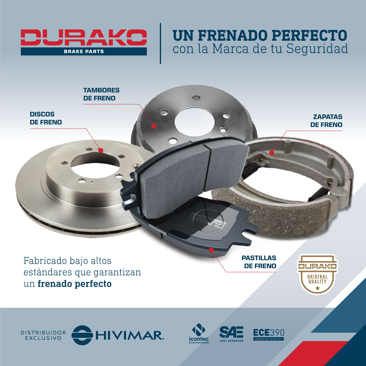 hivimaroficial's tweet photo. ¡Durako es la marca de tu seguridad! Todo nuestros repuestos han sido probados y testeados con los más altos estándares de calidad, para ofrecerte la seguridad que tú necesitas al conducir.

Pide #Durako en tu taller o almacén de confianza. Una marca exclusiva de #Hivimar. https://t.co/7uvS5GAXst