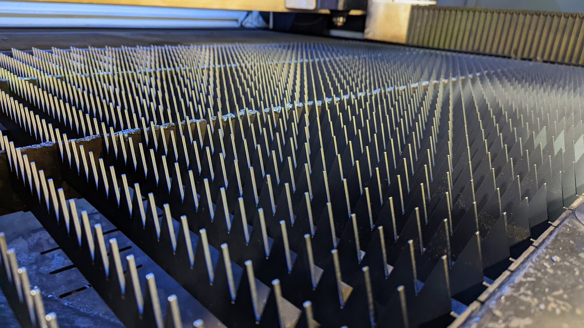 airguardinc's tweet image. New slats on the laser and she is ready for another season of cutting Airguard Blockage Prevention System parts!  #plugfree #plant2023 #farm365 airguardproducts.com