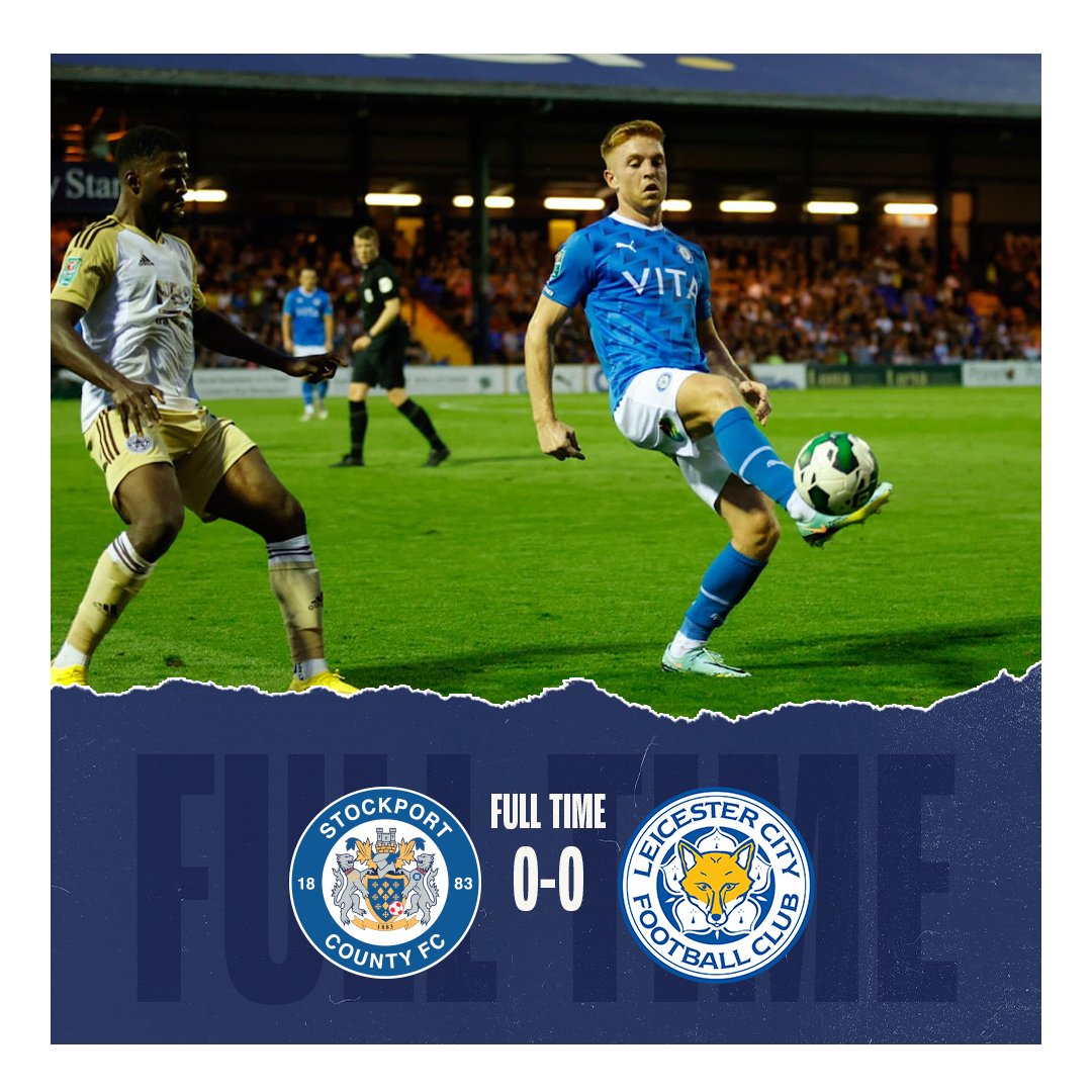 StockportCounty's tweet photo. ALL OVER! An unbelievable defensive display from County - heroic to a man, and this cup tie is heading for a penalty shootout at Edgeley Park! https://t.co/qKbmvT9FQY