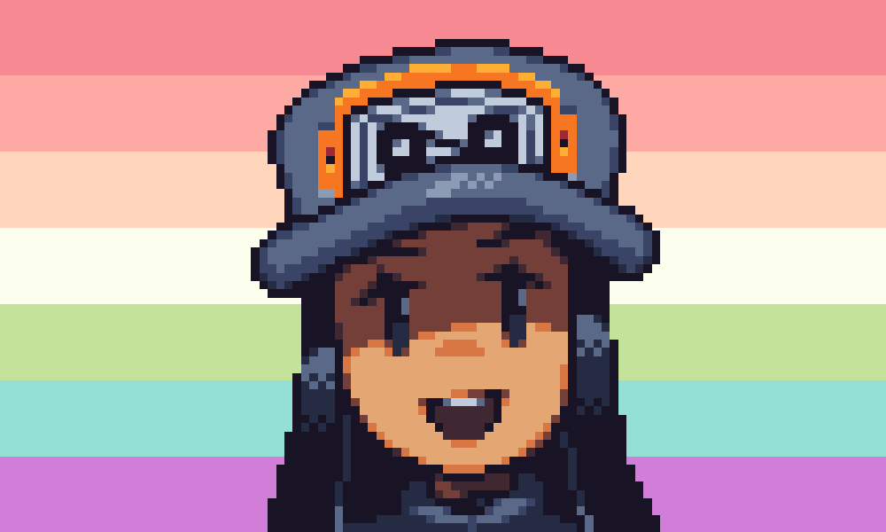 NeosbianOTD's tweet photo. Cassette Girl (SoftDon on Newgrounds) is an agender lesbian and uses she/he/xe pronouns! (Request) https://t.co/aLubkXn9fW