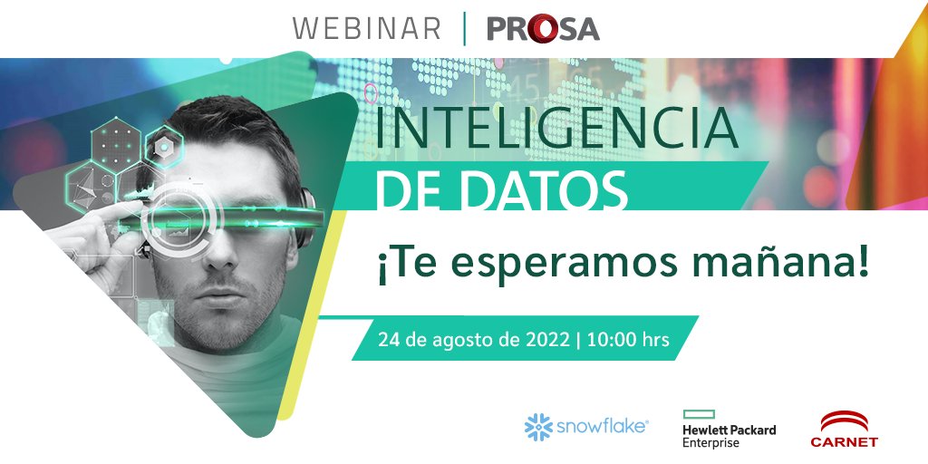 PROSA_Mx's tweet photo. Descubre por qué el uso de datos permite optimizar procesos, agilizar operaciones y mejorar la eficiencia en el entorno digital.
Te invitamos a registrarte a nuestro #WebinarProsa en el siguiente enlace: https://t.co/EFljirJ1OE https://t.co/cXpkr943Qk